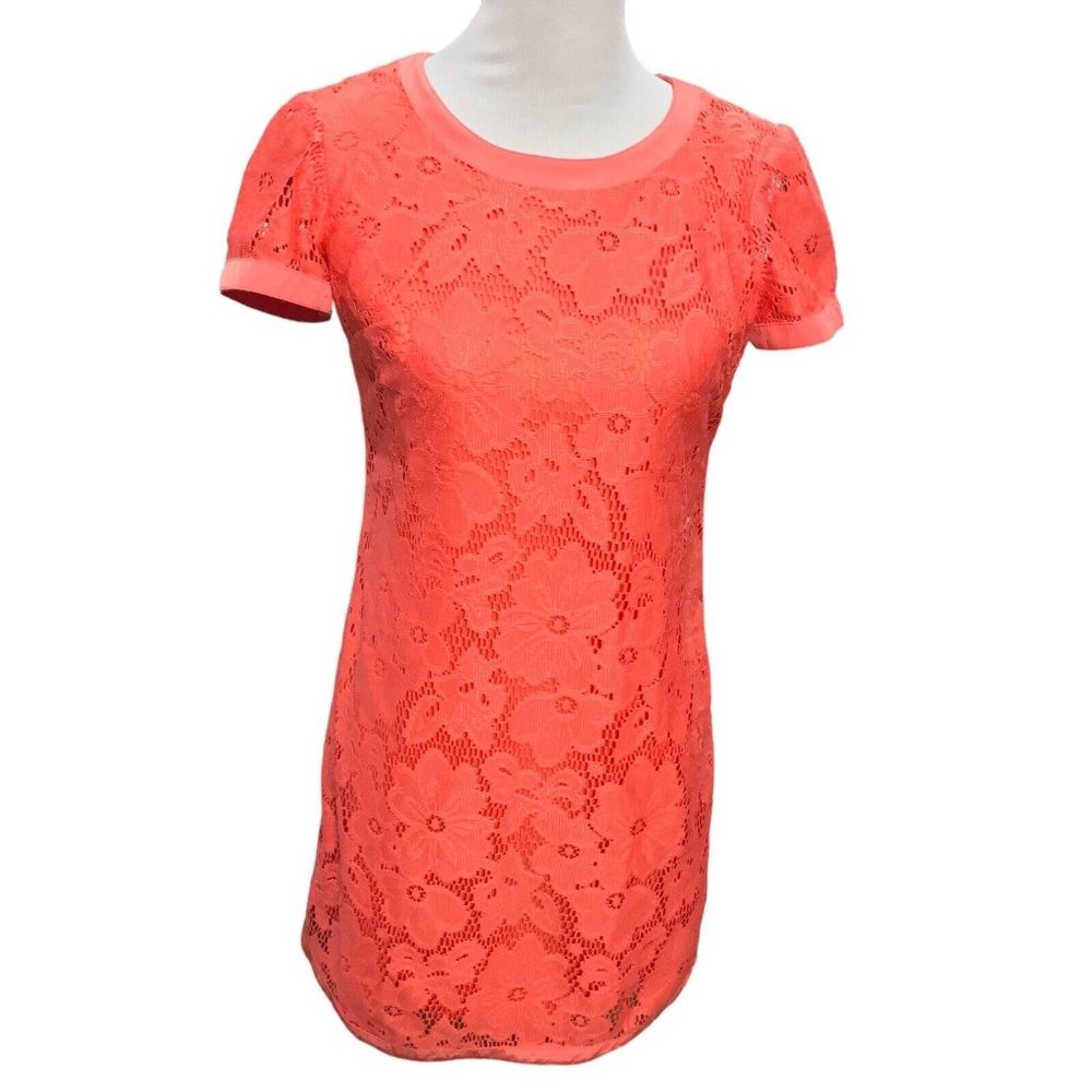 Donna Morgan  Women’s Orange Overlay Lace Sheath Dress Sz 0